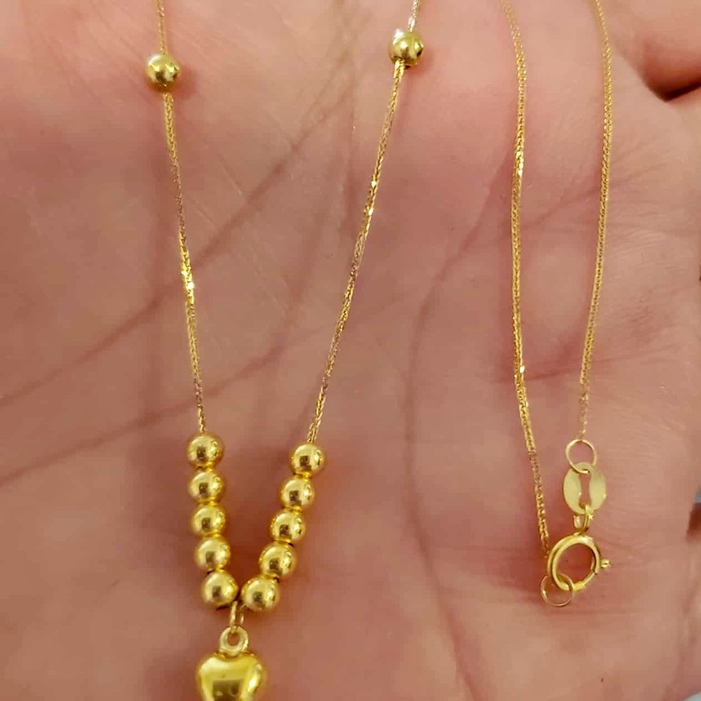 18k REAL SAUDI GOLD                             Elegant Gold Beaded Necklace